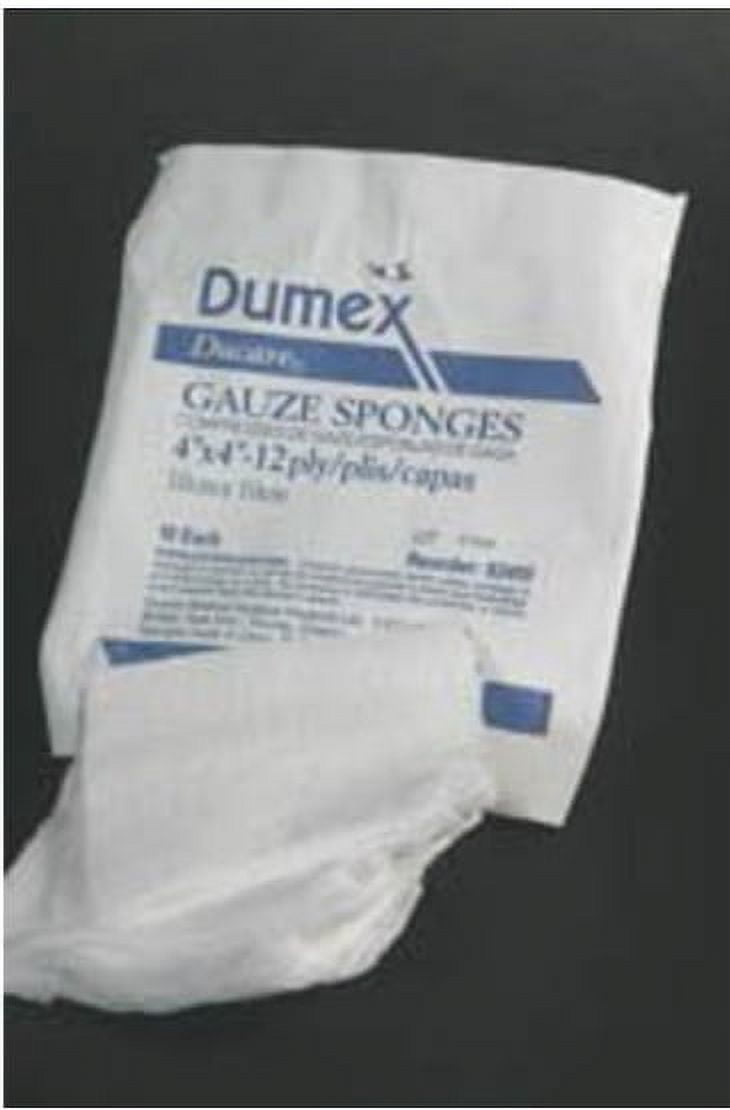 Ducare Gauze Sponge Cotton 12-Ply 4 X Inch Square Sterile, 82412 - BOX OF 50