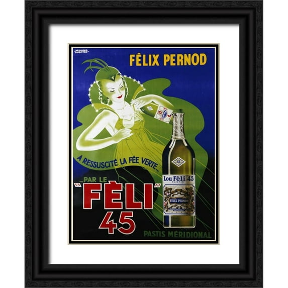 Ducatez, Raymond 14x18 Black Ornate Wood Framed with Double Matting Museum Art Print Titled - Feli 45