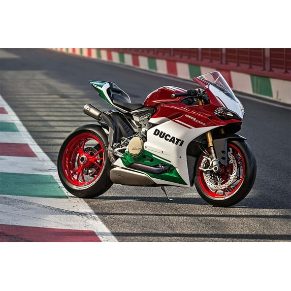Ducati 1299 Race Track Racing Motorcycle Wall Art Home Decor - 20x30 Inch Glossy Laminated Poster - Stunning Detail and Bold Colors