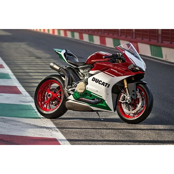 Ducati 1299 Race Track Racing Motorcycle Wall Art Home Decor - 24x36 Inch Laminated Poster - Stunning Detail and Bold Colors