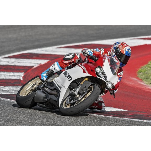 Ducati 1299 Racing Motorcycle Speed Cornering Wall Art Home Decor - 24x36 Inch Laminated Poster - Stunning Detail and Bold Colors