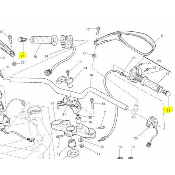 Ducati OEM Replacement Bar End 87210581A Black Plastic Monster 796 1100 SF