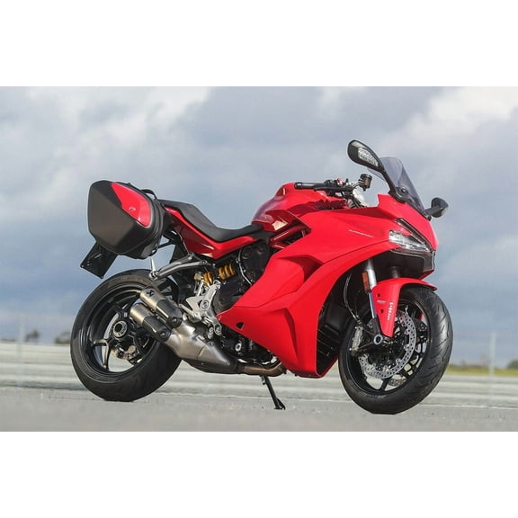 Ducati Red Sports Motorcycle Speed Bike Wall Art Home Decor - 24x36 Inch Laminated Poster - Stunning Detail and Bold Colors