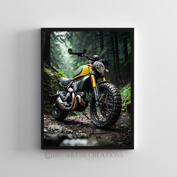 Ducati Scrambler 1100 Poster: Motorcycle Garage Art, Unframed Paper Poster 8x10in