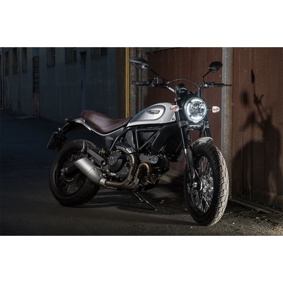 Ducati Scrambler Classic Motorcycle Speed Wall Art Home Decor - 24x36 Inch Laminated Poster - Stunning Detail and Bold Colors