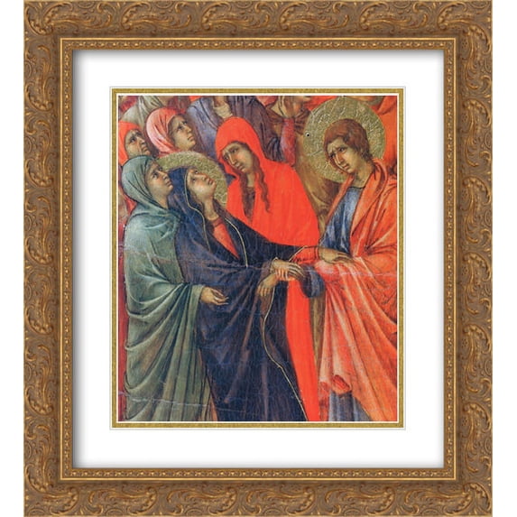 Duccio 2x Matted 20x22 Gold Ornate Framed Art Print 'Crucifixion (Fragment) '
