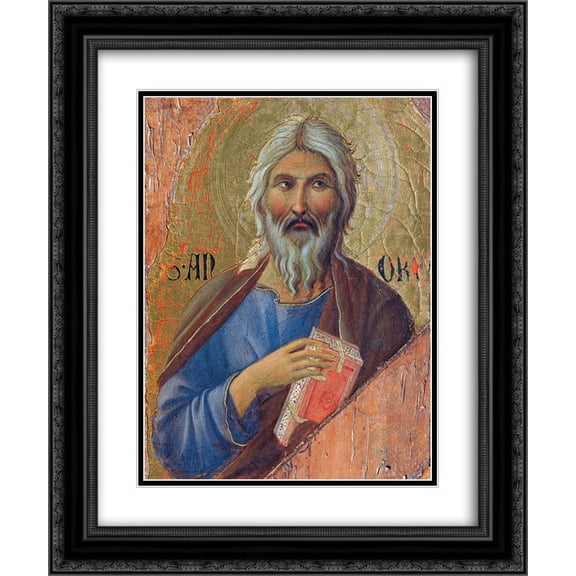 Duccio 2x Matted 20x24 Black Ornate Framed Art Print 'Apostle Andrew'