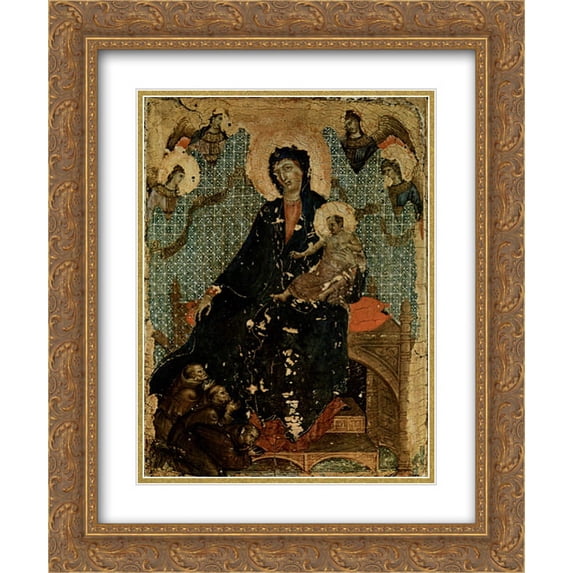 Duccio 2x Matted 20x24 Gold Ornate Framed Art Print 'Madonna of the Franciscans'