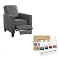 thumbnail image 1 of Ducee Transitional 2-Piece Gray Fabric Push Back Chair and Cleaning Care Kit Set, 1 of 14