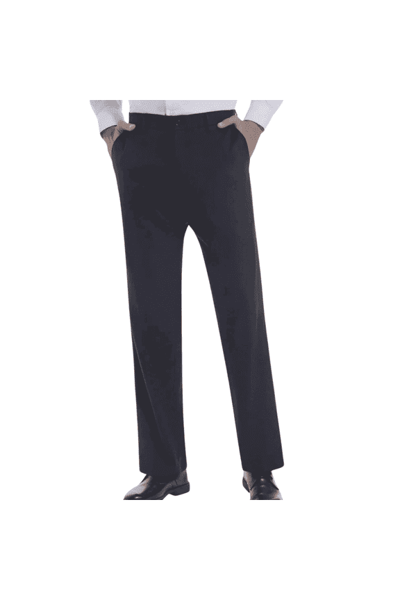Men's Stretch Waistband Dress Pants, Black, 30X34