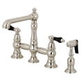 thumbnail image 1 of Duchess Bridge Kitchen Faucet with Brass Sprayer, Brushed Nickel, 1 of 1