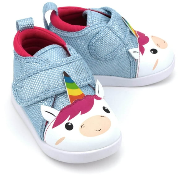 Unicorn Squeaky Toddler Shoes V2 | White/Sparkly Blue