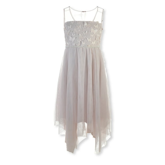 Duchess Girls' Pearl Waist Dress - champagne, 6 (Little Girls)