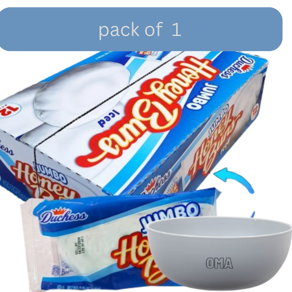 Duchess Jumbo White Iced Honey Buns, 4.75 oz., 12 pk with bowl by OMA