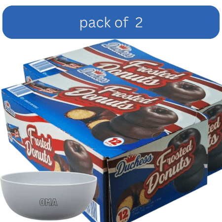 Duchess Mini Frosted Donuts, 2 Pack,( 3 oz.12 pk) with bowl by OMA