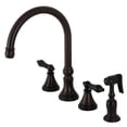 thumbnail image 1 of Duchess Widespread Kitchen Faucet with Brass Sprayer, Oil Rubbed Bronze, 1 of 1
