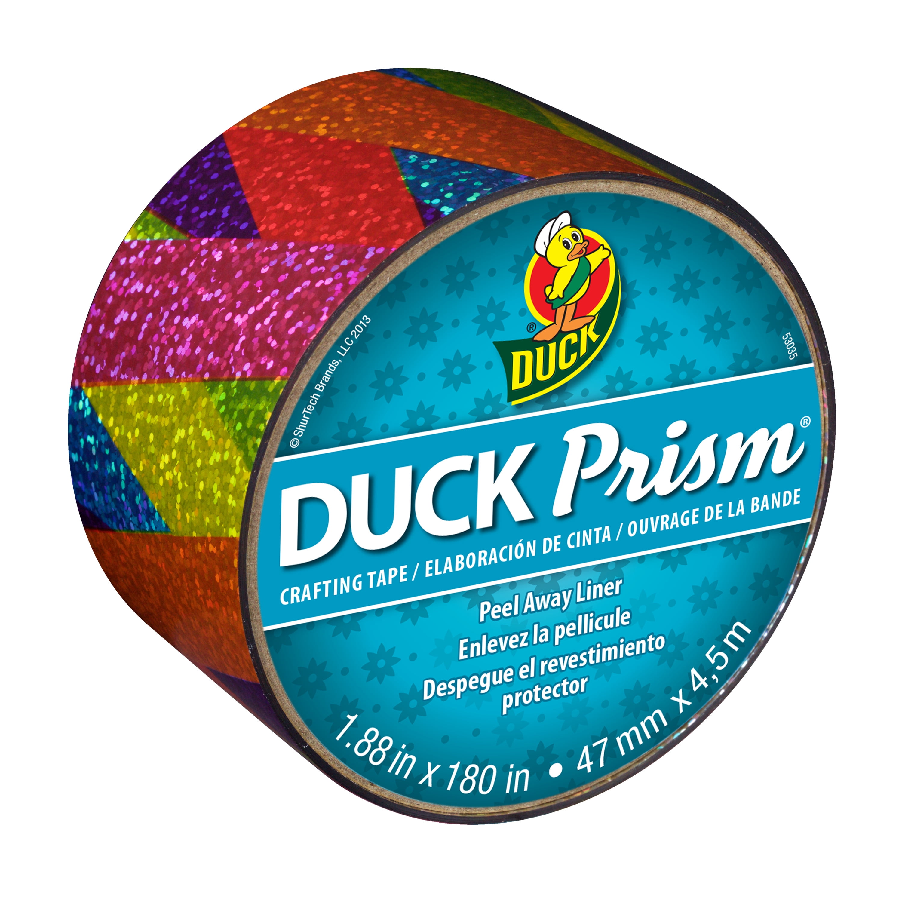 Duck 1.88" x 5 yd. Multicolor Rainbow Prism Acrylic Crafting Tape