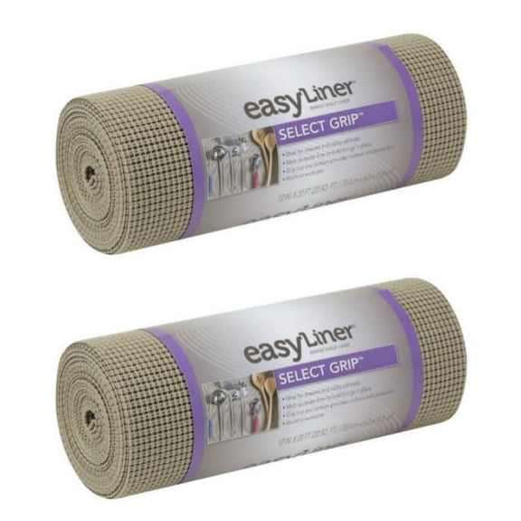Duck Brand 1100731 Select Grip Easy Non-Adhesive Shelf Liner 12-Inch x 20-Foot, Brownstone, 2 Pack