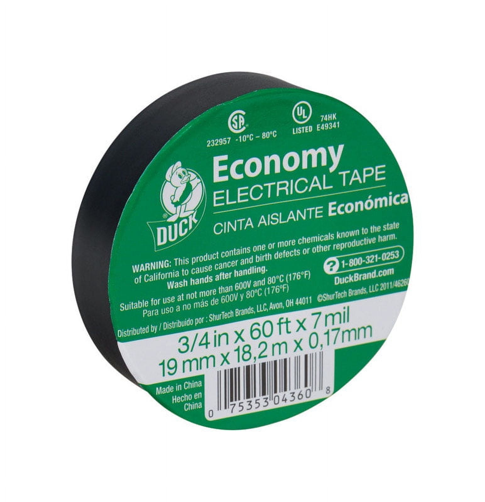 299006 Electrical Tape, Vinyl, Flame Retardant, 0.75-Inch x 60-Ft. - Quantity 10