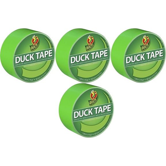 Duck Brand Duct Tape 12650184 Neon Lime Green - 1.88 In x 15 Yds - 4 Pack