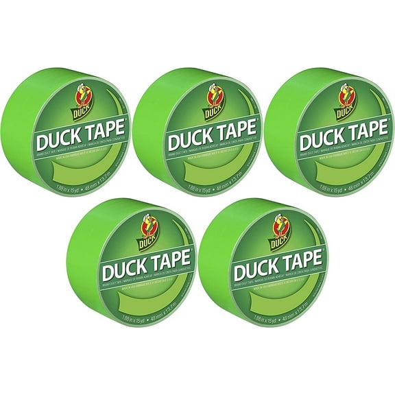 Duck Brand Duct Tape Neon Lime Green - 1.88 In x 15 Yd - 5 Pack