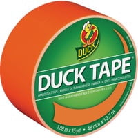 Duck. 1265019 Colored Duct Tape, 1.88'' x 15yds, 3'' Core, Neon Orange