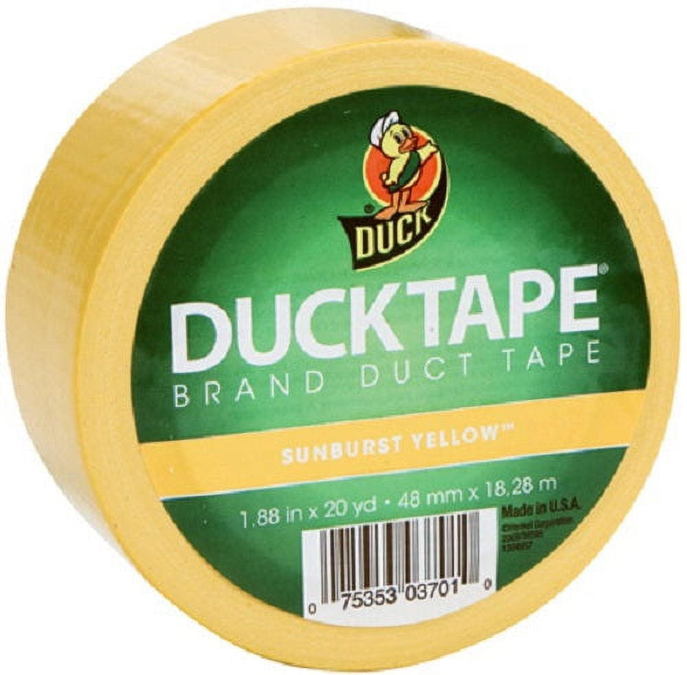 Duck 1304966 Yellow All Purpose Duct Tape 1.88 Inch x 20 Yards - Quantity of 5 Rolls