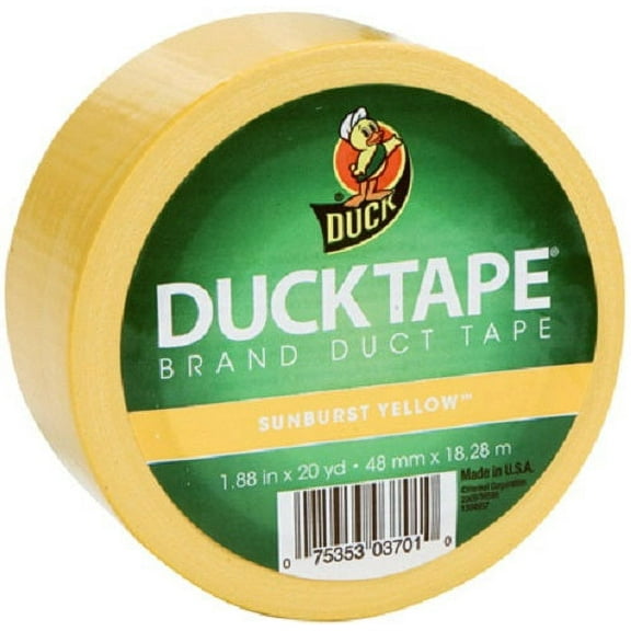 Duck 1304966 Yellow All Purpose Duct Tape 1.88 Inch x 20 Yards - Quantity of 6 Rolls