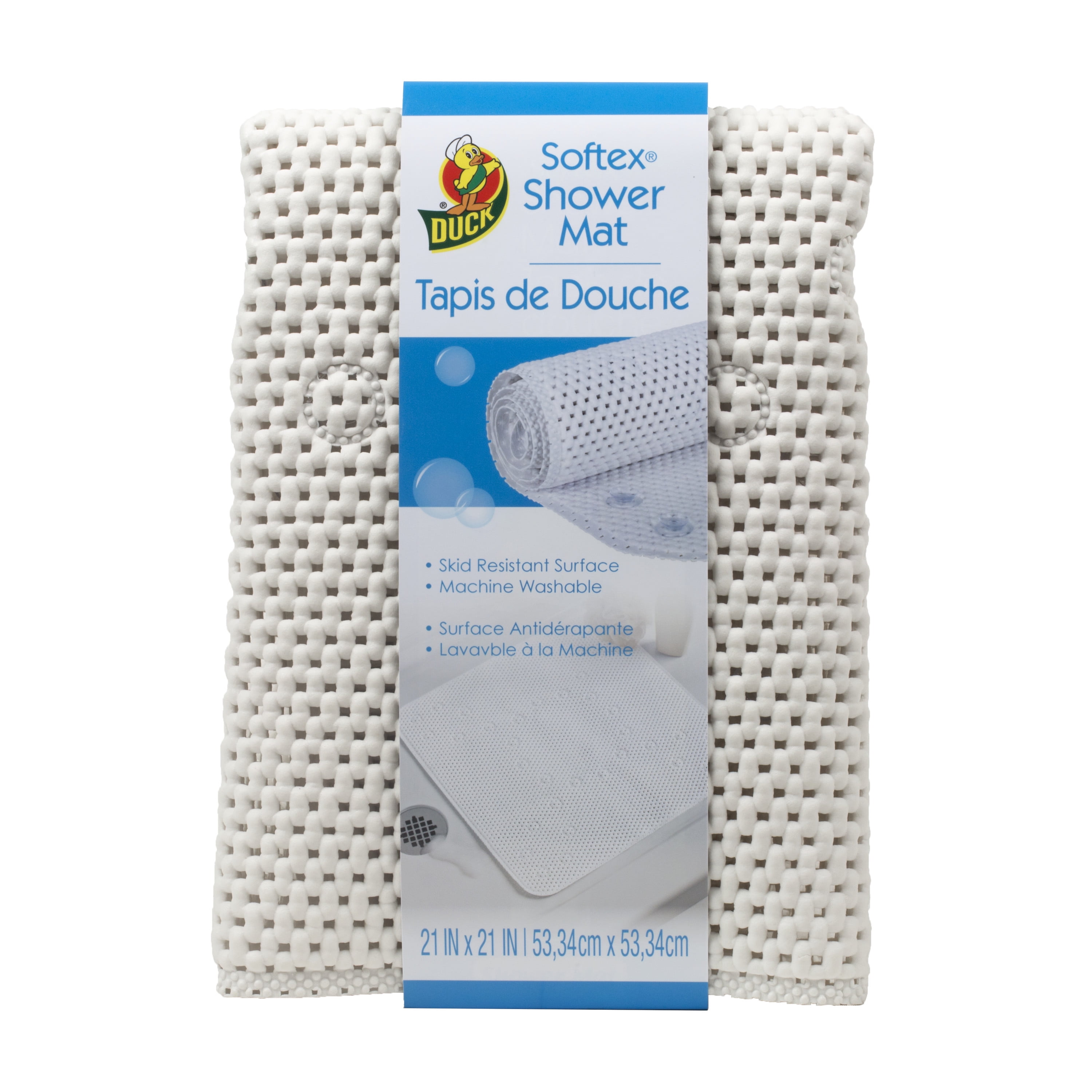 Clorox Cushioned Shower Mat White, 21 in. x 21 in.