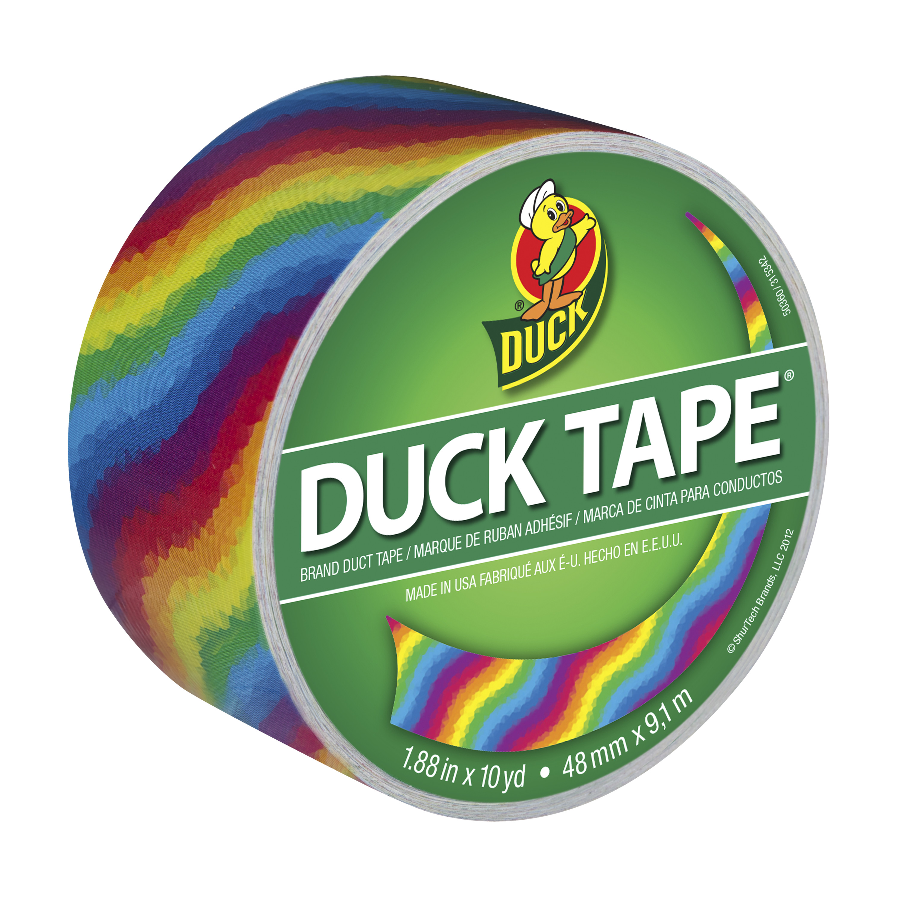 Duck 281496 Printed Duct Tape, Rainbow, 1.88" x 10 Yards, Rainbow - image 1 of 5