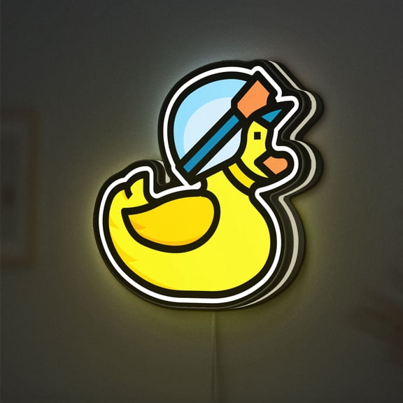 Duck 3D Novelty Light Box, Cute Duck Lamp for Babies, Kids, and Childhood-Themed Rooms or Nurseries (Width 12 inch, 30cm)