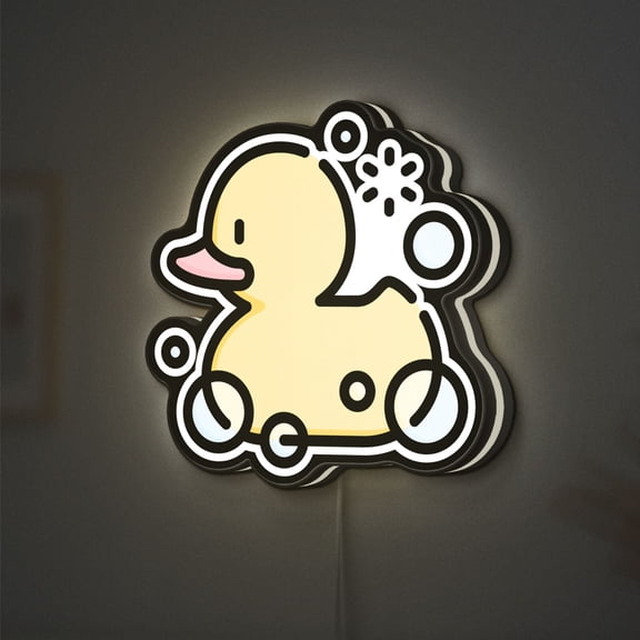 Duck 3D Novelty Light Box for Showers and Spa Spaces, Relaxing Bath Decor and Ideal for Bath Enthusiasts (Height 8 inch, 20cm)