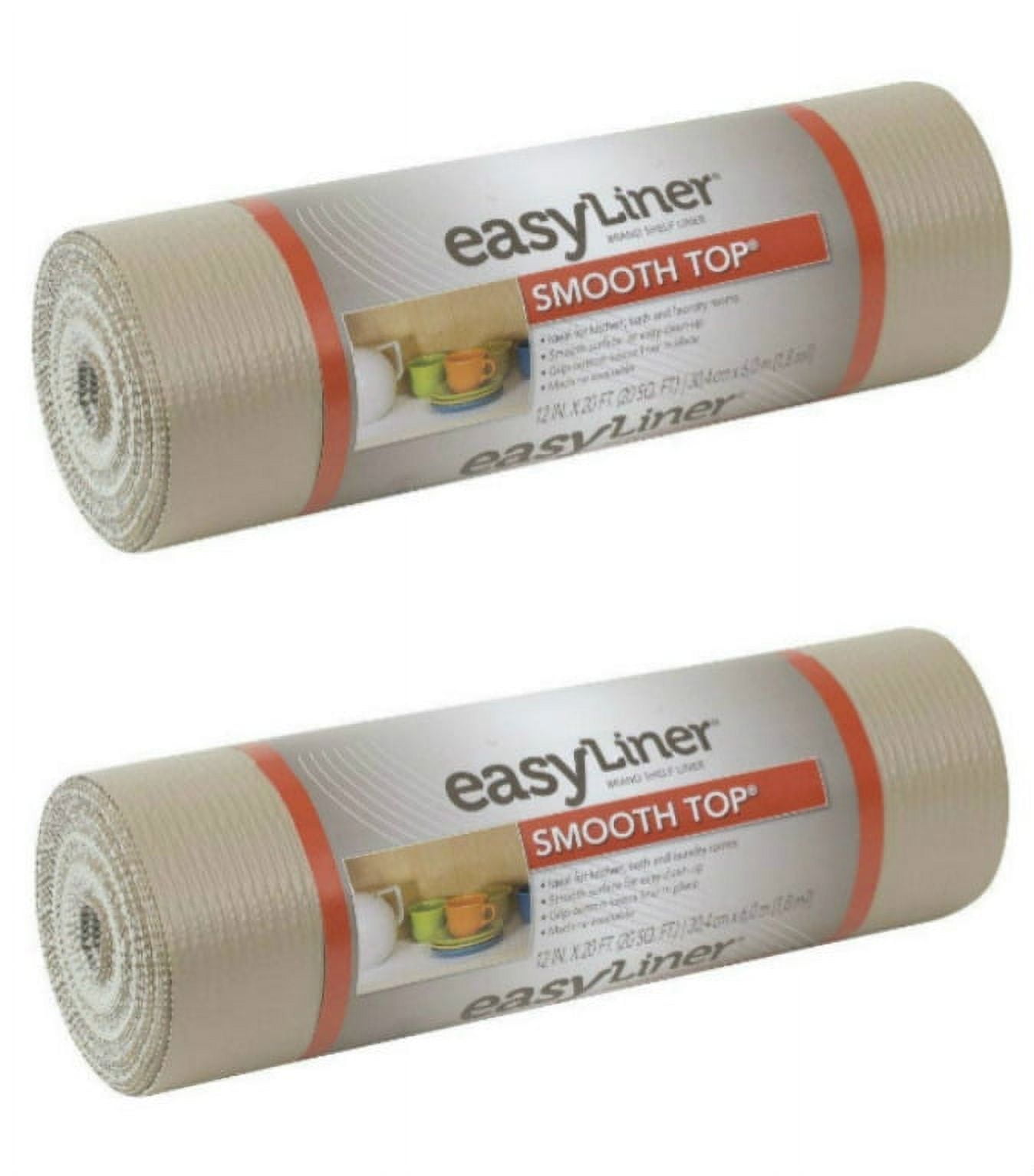 Duck Solid Grip EasyLiner Non Adhesive Shelf Liner with Clorox, 6 pk, 20 x  6' White