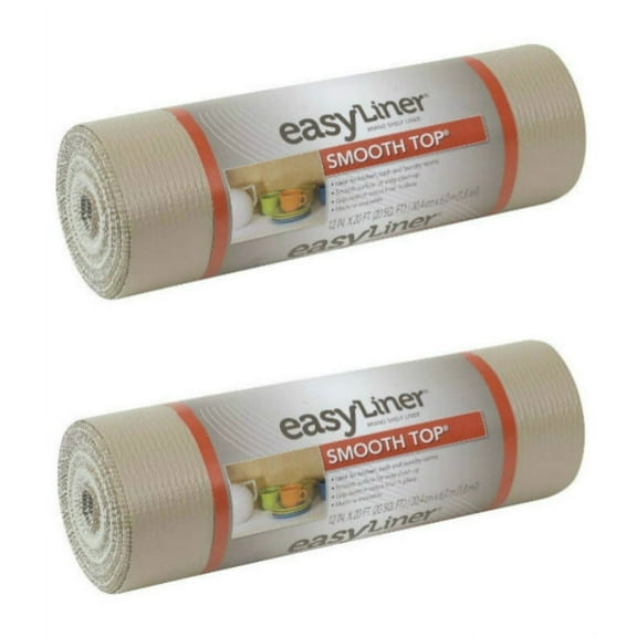 Duck 854357 Smooth Top Easy Non-Adhesive 12 in. x 20 ft. Shelf Liner, Taupe, 2 Count
