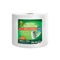 Duck 90% Recycled Content Small Bubble Cushioning Wrap, Clear, 12 in x 200 ft (1 Roll) (287368)