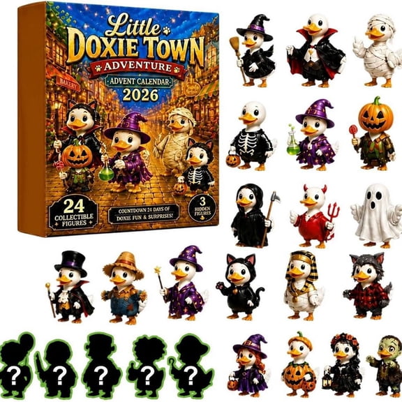 Duck Advent Calendar 2026, 24 Days of Halloween Countdown Calendar 2D Acrylic Ducks, Horror Ducks Figures Halloween Countdown AdventCalendar, for Kids Party Favor Supply
