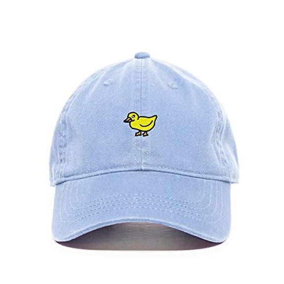 Duck Baseball Cap Embroidered Cotton Adjustable Dad Hat Light Blue