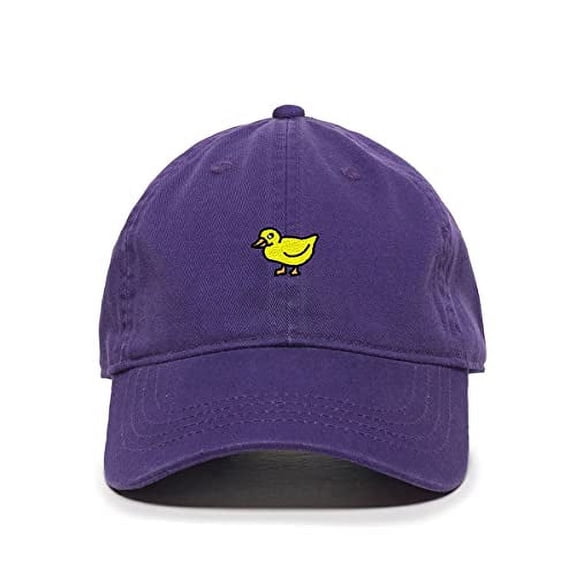 Duck Baseball Cap Embroidered Cotton Adjustable Dad Hat Purple