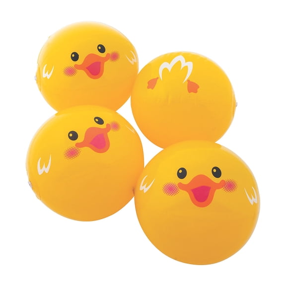 Fun Express - Duck Beach Balls - Toys - Inflates - Inflatable Characters - 12 Pieces