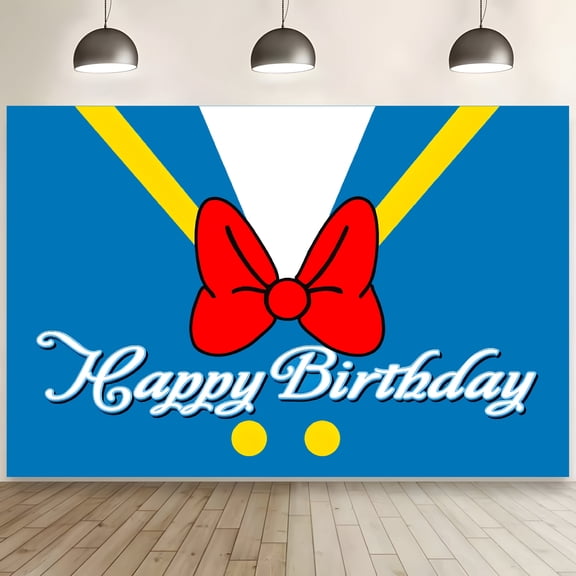 Duck Birthday Party Supplies Backdrop 60x40inch Cartoon Duck Happy Birthday Background Photography Duck Party 5x3ft