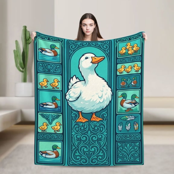 Duck Blanket, Cozy Blanket, Cute Duck Decor For Winter Bed Bedroom 50x40