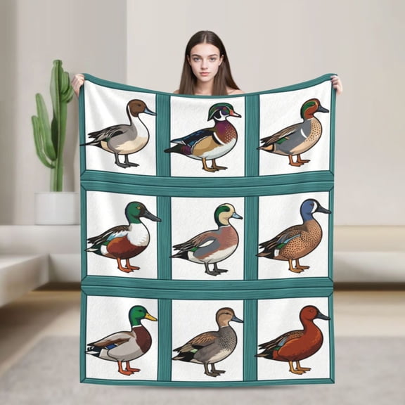 Duck Blanket, Cozy Throw, Warm Duck Decor For Winter Bedding Set 50x40