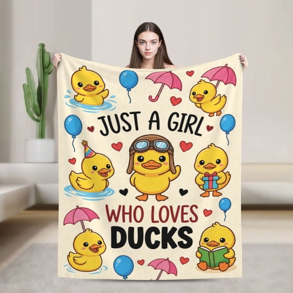 Duck Blanket, Cute Cartoon Yellow Ducks Themed Gifts For Romantic Gifts For Girlfriend 50x40