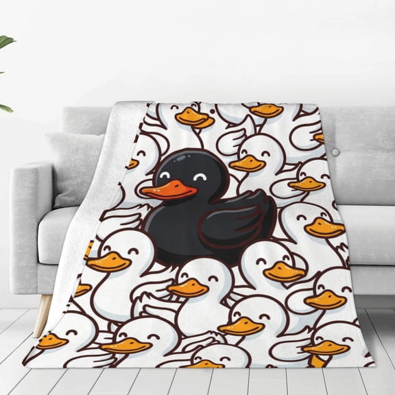Duck Blanket, Duck Throw Blanket, Soft Cozy Flannel Throw Blanket for Adults, Comfortable Blanket for Bed Sofa Couch Bedroom 50x40