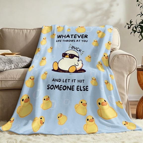 Duck Blanket Flannel Fleece Blanket, Gifts for Adults/Kids/Animal Lovers, Soft Cozy Warm Throw Lightweight Blanket for Sofa/Bed