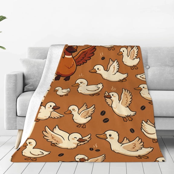 Duck Blanket, Soft Cozy Flannel Plush Throw, Warm Couch Bed Bedroom Decor, Gifts for Adults 50x40