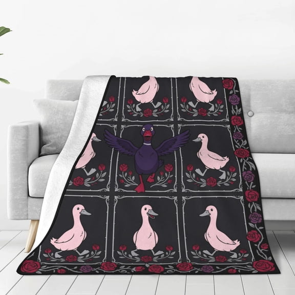 Duck Blanket, Soft Cozy Flannel Plush Throw, Warm Couch Bed Bedroom Decor, Gifts for Adults 50x40