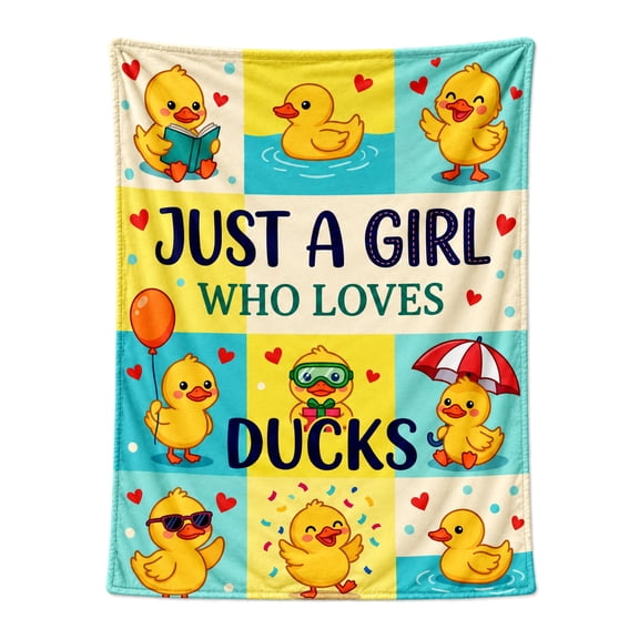 Duck Blanket, Yellow Ducks Themed Gifts, Cute Cartoon Blanket For Girlfriend Wife 50x40