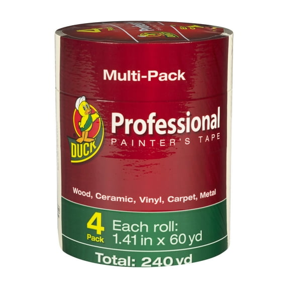 Duck Brand 1.41 in. x 60 yd. Beige Professional Painter's Tape, 4 Pack