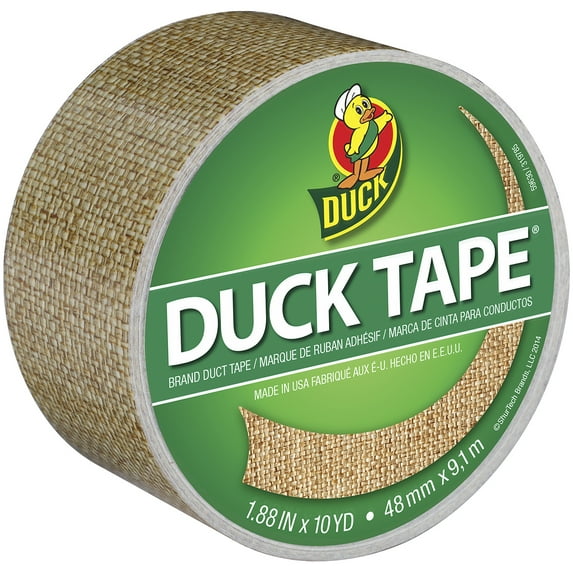 Duck Brand 1.88 in. x 10 yd. Beige Burlap Printed Duct Tape